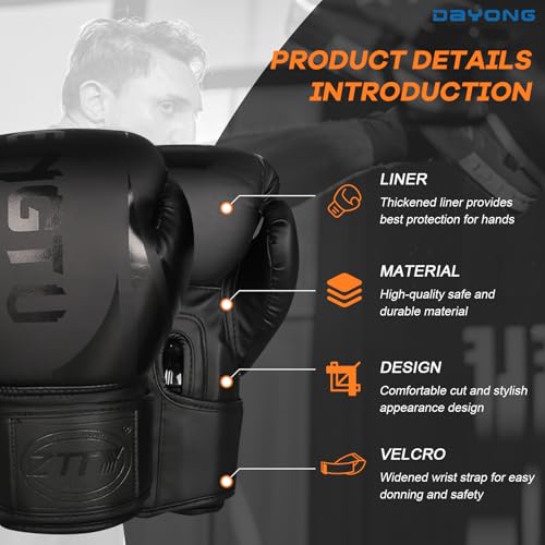 DAYONG Boxing Gloves for Men Women, Kickboxing MMA Punching Gloves, 10oz/12oz/14oz/16oz Boxing Training Gloves for Sparring, Punch Bag, Martial Arts, Fighting, Muay Thai.