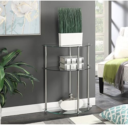 Convenience Concepts Designs2Go 3-Tier Glass Semi-Crcle Accent Table