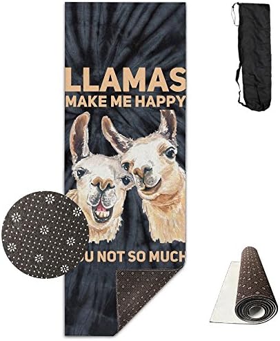Llamas Make Me Happy You Not So Much Non-Slip Exercise Yoga Mat Premium Printed Reversible Anti-Tear Fitness Exercise Eco-friendly Yoga And Pilates Mat