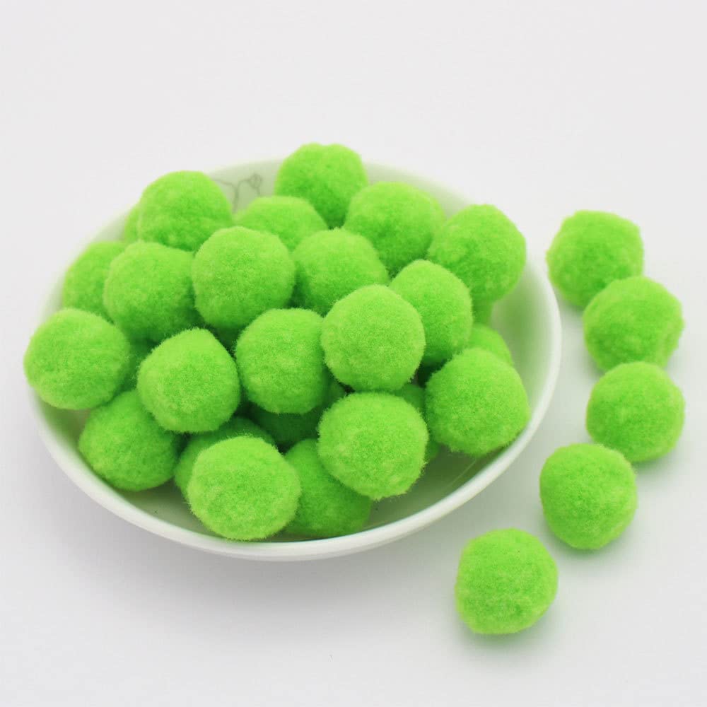 30 mm Approx. 20 Pieces Colourful Mini Pompoms for Crafts Felt Balls Colourful Pom Pom Balls Small Pompoms Fluffy Plush Balls for Decorating Sewing DIY Creative Crafts Green B