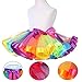 Layered Rainbow Tutu Skirts with Unicorn Horn Headband Outfits for Little Girls (Colorful, M(2-4 Years))