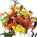 Plastic Animal Figures Toy Set - 44 Piece Animal Toys,16 Fences, 4 Grass and 1 Trees For Boys Girls Kids Toddlers Safari Animals Playset Cupcake Toppers