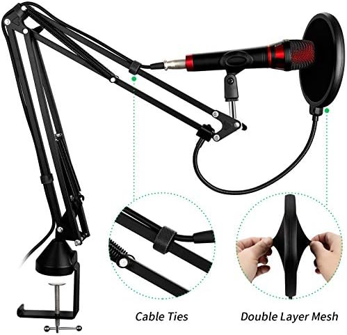 Blue Yeti microphone on desk with display clip, priced at $42.99.