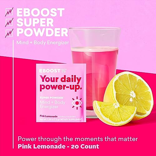 EBOOST Energy Drink & Electrolyte Powder, 20 Packets Super Powder