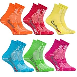 Rainbow Socks – Boys Girls Colourful Cotton Sneaker Sport Socks – 6 Pair