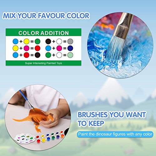 41pcs Dinosaur Painting Kit for Kids Crafts and Arts Set Painting Kit Decorate Your Own Dinosaur Figurines DIY Dinosaur Arts Crafts 3D Painting Dinosaurs Toys for Kids Boys Girls Age3 4 5 6 7Years Old
