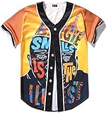 Pizoff Short Sleeve Baseball Team Jersey Cartoon King of Hip Hop Basketball Shirt Y1724-59-XL