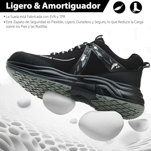 Safety Shoes Men Women Safety Sneakers Comfortable Lightweight Work Shoes Breathable with Steel Toe