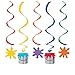 Party Supplies Party Pack Decorations Bundle | Centerpiece, Ribbon Party Banner, and Dizzy Danglers | Bold Kids Art Supplies Theme For A Creative Art Party | Fun Paint Splatter Design