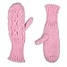 HDE Womens Winter Gloves Crochet Twist Cable Knit Hand Warmer Mittens,Pink,One Size