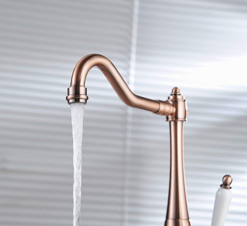 Greenspring Kitchen Sink Faucet Copper Traditional Period Single Ceramic Lever One Hole Mixer Tap Wet Bar Sink Faucet - - 