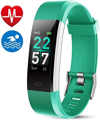 MEBUYZ Fitness Tracker IP68 Waterproof Color Screen Fitness Watch Activity Tracker with Heart Rate Monitor, Step Counter, Calorie Counter for Women, Men & Kids, Black, Green, Purple