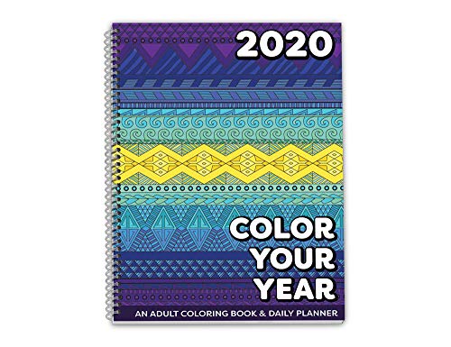 Dated 2020 Adult Coloring Book Daily Planner Calendar Spiral Bound 