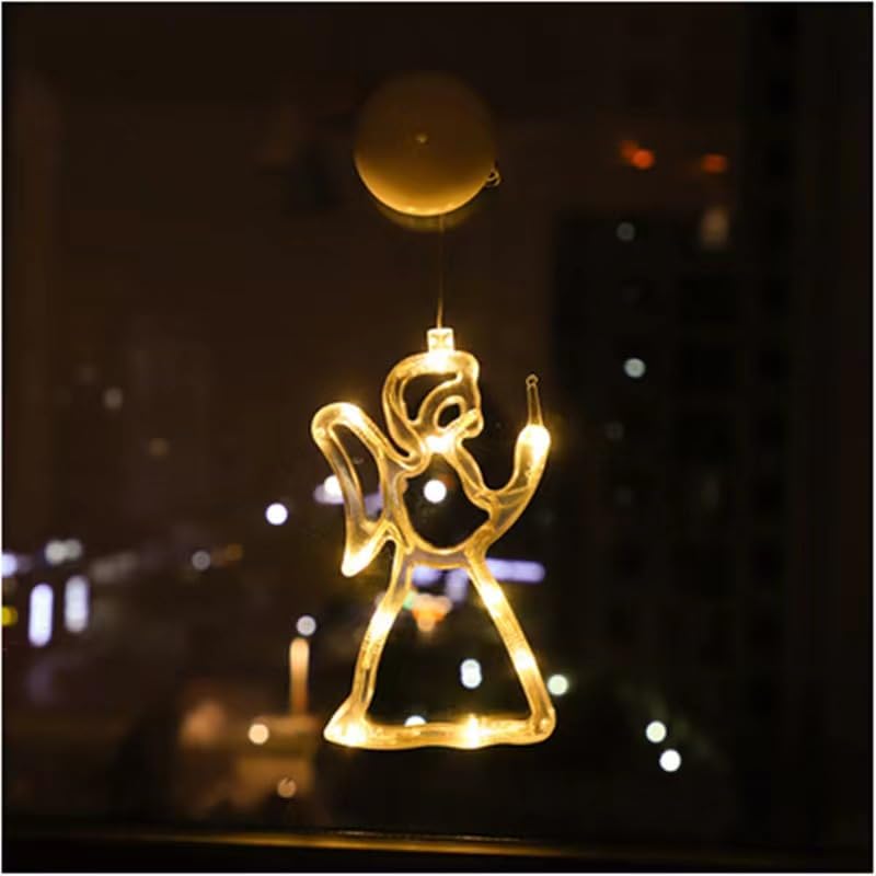 XINFTEU Window Fairy Lights Angel Light LED Lamp Prayer with Wings Desktop Decorative Bedroom Bedside Gift for Wedding Party Holiday Wall Kids Tabletop Decoration Home Office Hotel