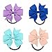Yariew 20 Pcs Head Bow Ties Hair Bows Ties Ponytail Holder 3 Inches Grosgrain Ribbon Pinwheel Boutique Hair Bows Elastic Hair Ties for Teens Lady