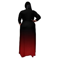 Runwind Plus Size Dress for Women 3/4 Sleeve V Neck