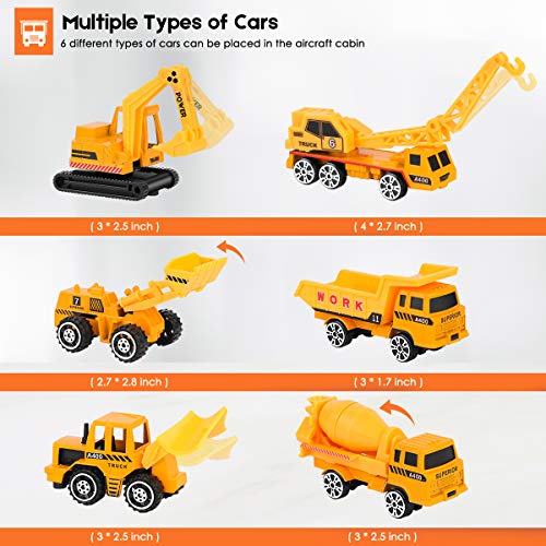image for BAZOVE Construction Trucks Car Toys Set with Inertia Wheel Transport C