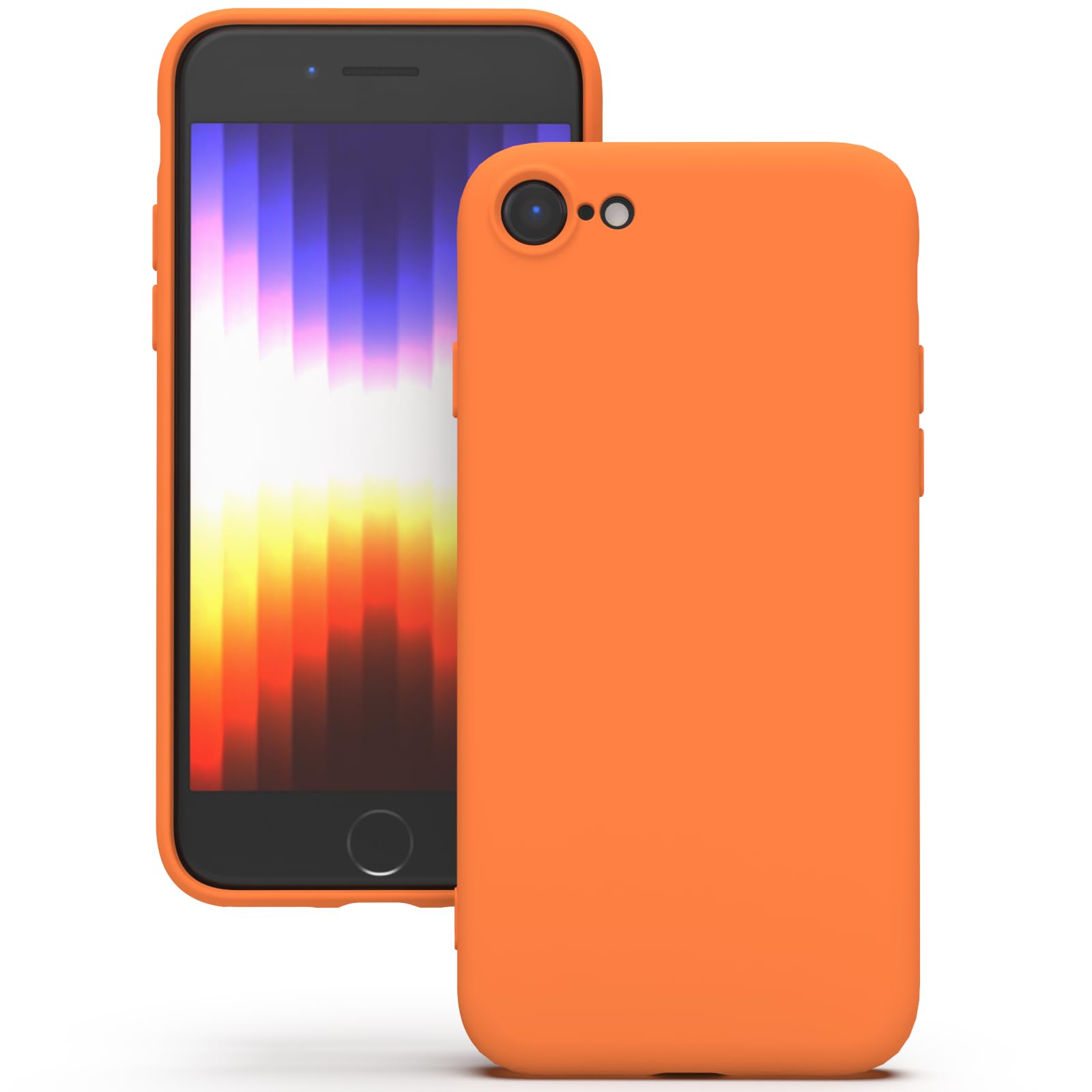 YATWIN Silicone Case for iPhone SE 2020/2022, iPhone 8/7, Soft-Touch, Shockproof, DustProof, Antiskid Apple Phone Cover for iPhone SE 2nd 3rd Generation - Orange