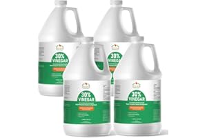 FIVE STAR MATERIALS RESOURCES 30% Vinegar Concentrated | White Vinegar for Cleaning and Garden | Horticultural, Home, and Outdoor Pure | Max Performance 7X Power | with Instructions (4 Gallon (512 oz))