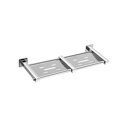 Acute (D-33) Double Soap Dish - Soap Stand, 304 Stainless Steel, Chrome (Silver Finish)
