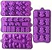 Silicone Molds for Candy and Chocolate - 4 Pack - Includes Lego, Bunny, Dinosaur, Robot and Baby Shower Designs for Gummies, Fondant and Ice Cubes