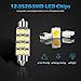 Partsam White 12-3528-SMD 42mm Festoon LED Bulbs Interior Dome Map Reading Lights (Pack of 10)