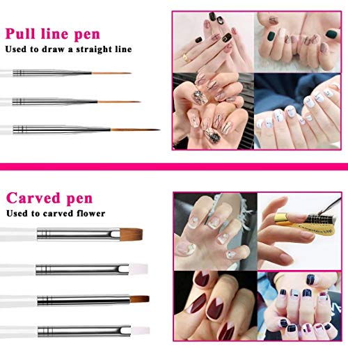 Nail Art supplies, JOYJULY 30 Striping tape & 15pcs nail art Brushes Set & 5pcs Dotting Pen & 3pcs 3D nail art Rhinestones Nail Art Kit tools accessories Decoration Diamond foil