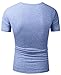 Mrignt Mens Short Sleeve V-Neck Slim Fit Henley t-shirt with Button (Sapphire,M )