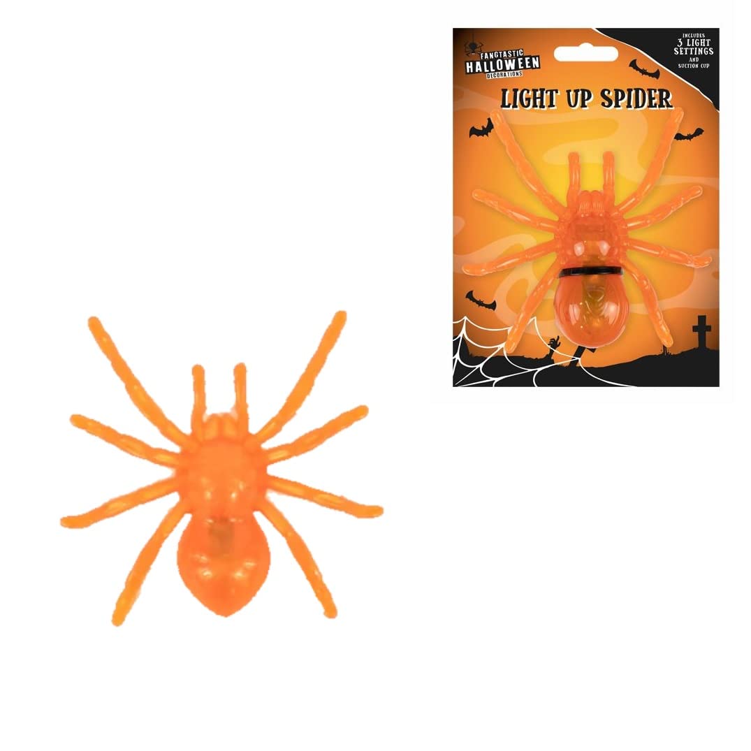 Light Up Spider - Outdoor & Indoor Garden Parties - Halloween Decoration - 3 Light Settings, (8707)