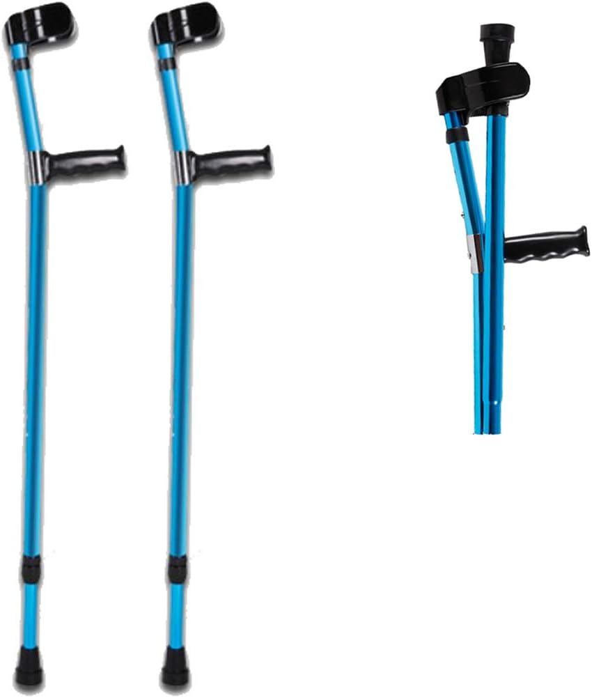 WenTao Forearm Crutch Elbow Crutches Foldable Ultralight Aluminum Assistance Double Adjustable with Comfy Handle,2PCS