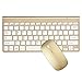 Keyboard & Mouse Combos, URCO Ergonomic Wireless 2.4G Ultra Slim Keyboard and Portable Mouse for Gaming and Working (Gold)