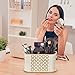 Makeup Brush Holder, Diamond Lattice Bathroom Organizer Countertop, Decorative Bathroom Counter/Vanity Organizer, 3 Slot Cosmetic Brushes Caddy/Hair Accessories Storage, Gift Packaged (White/Gold)
