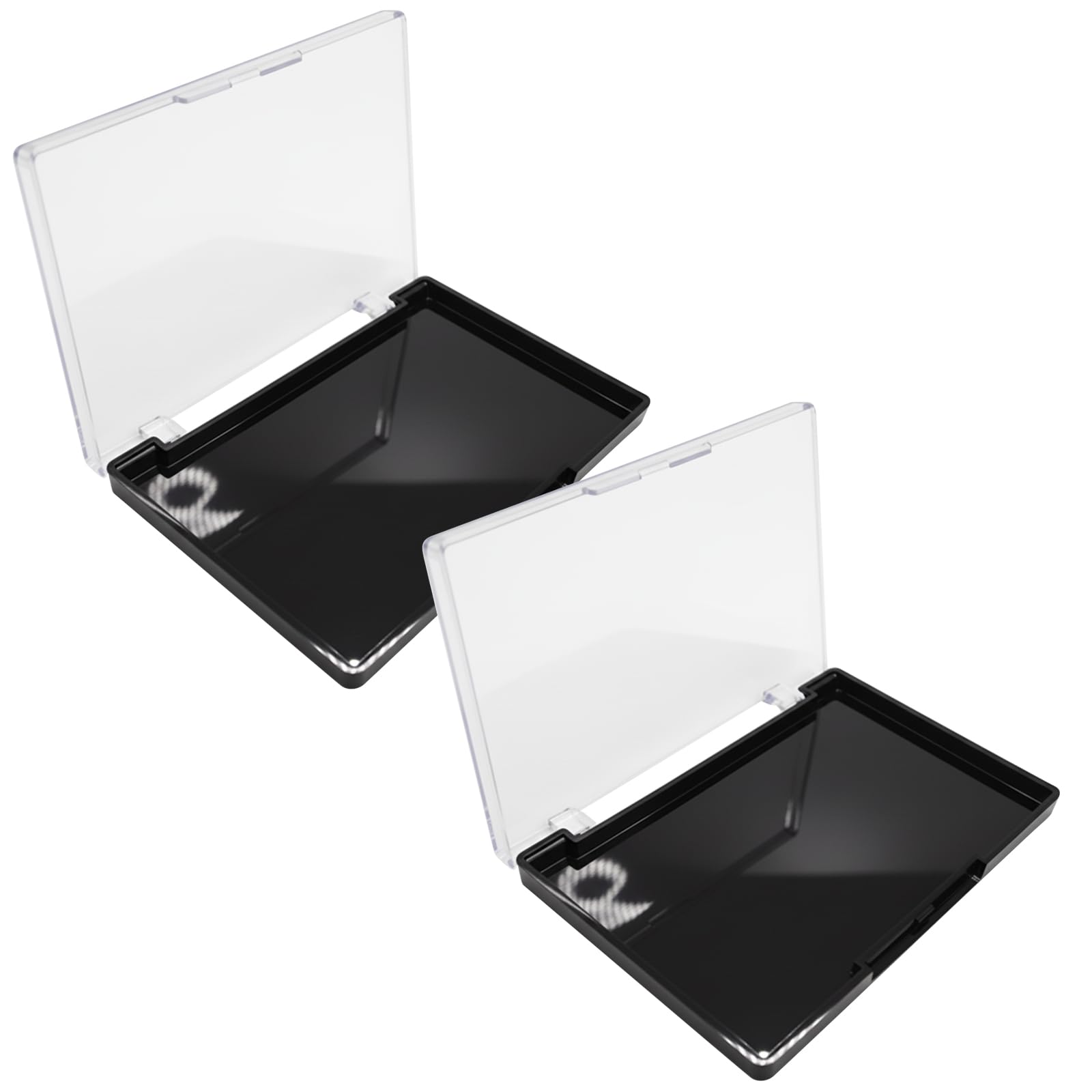 Photo 1 of 2 Pack Black Base Clear Lid Magnetic Eyeshadow Palette for Makeup Artists, Empty Eyeshadow Palette, Magnetic Makeup Palette Empty, DIY Cosmetic Organizer