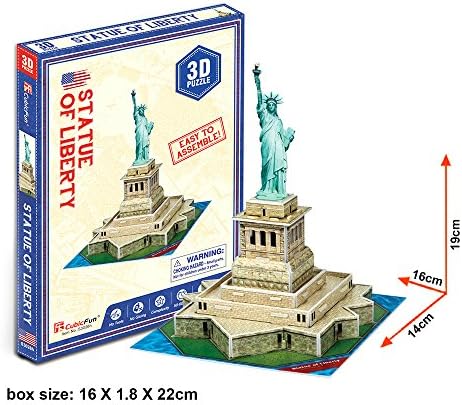 Georgie Porgy 3D Puzzle Jigsaw Building Kids Toys World Famous Architecture (S3026h Statue of Liberty 31pcs)