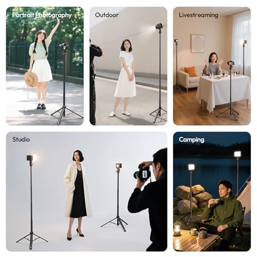 ULANZI MT-80 Aluminum Tripod Stand, 7FT Extendable Camera Phone Tripod for Travel, Auto Pop-Up, 1/4" Screw, 360 Ball Head Portable Photo Video Light Stand for DSLR Camera, Ring Light, Video Rig