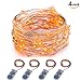 ITART Micro LED String Lights Battery Powered 8 Packs Orange Mini Fairy Hanging Light 20 LED 6Ft Ultra Thin Silver Wire Rope Lights for Christmas Trees Wedding Parties Bedroom