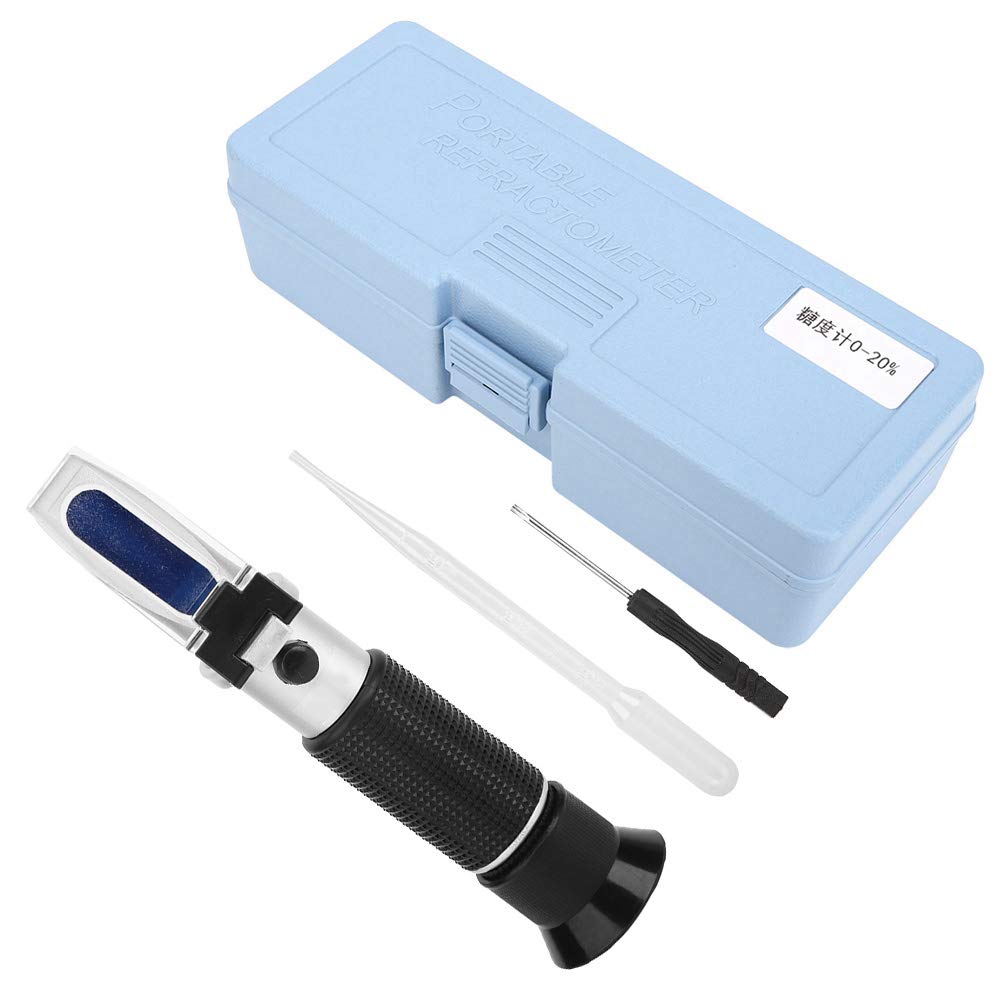 Handheld Sugar Test Meter Refractometer,Sugar Refractometer Test Meter,Refractometer Sugar Test Meter 0-20% with Accurant Index for Automatic Temperature Compensation, brix meter Sugar Refractome