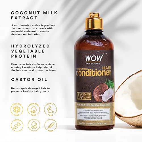 WOW Skin Science Coconut Milk Hair Conditioner for Dry Hair Deep