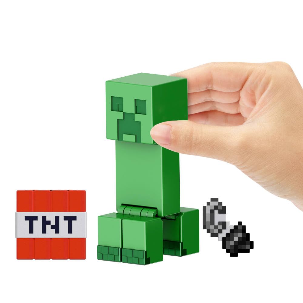 Mattel Minecraft Action Figure & Accessories 2-Pack with Creeper in 3.25-inch Scale, Collectible Toy Set
