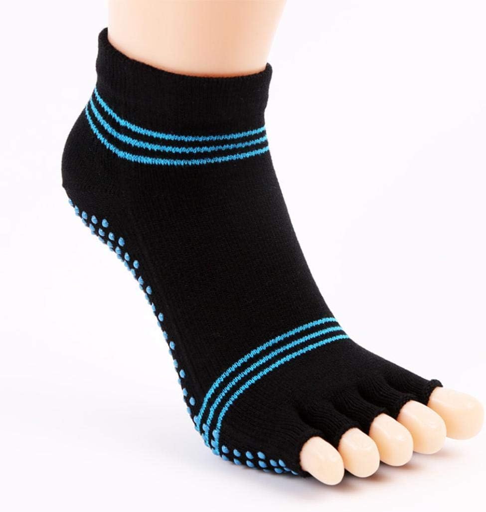 Elaco Yoga Socks, Fashion Women Cute Five Fingers Anti Slip Cotton Socks Comfortable Socks (Black)