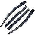 WGGDRAQQ 4Pcs for Honda CRV 2007-2011 Window Visor Rain Guard Deflector Chrome Trim Smoke