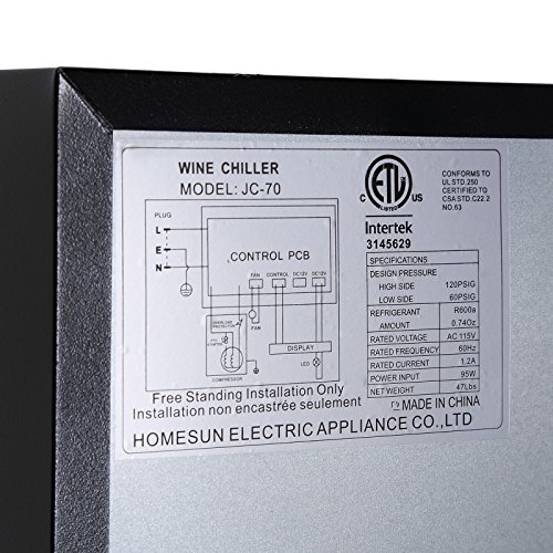 Mecor 24-Bottle Compressor Wine Cooler Freestanding Wine Chiller Refrigerator Cabinet,Black - Thumbnail 5