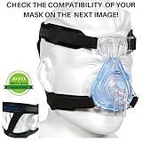 CPAP Headgear Strap Universal ResMed & Respironics Replace Strap - Ultimate Comfort & Perfect Fit - for Most CPAP/BIPAP Full Face & Nasal Apnea Masks *Headgear Only, No Mask and Clips Included*