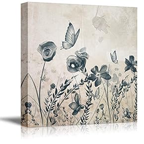 NWT Canvas Wall Art Abstract Ink Painting Tree...