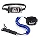 Unigear Premium 10' Coiled SUP Leash (11 Colors) Inflatable Paddle Board Surfboard Leash with Waterproof Wallet (Blue and White-New)