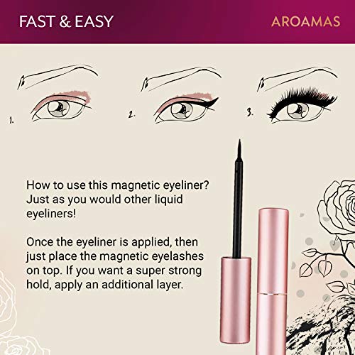 Aroamas Magnetic Eyeliner, Natural Look,Waterproof and Smudge Resistant