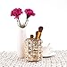 Feyarl Crystal Beads Makeup Brush Holder Gold Bling Handcrafted Comb Brush Pen Pencil Holder Pot Storage Cosmetic Tools Organizer Container Candle Holder