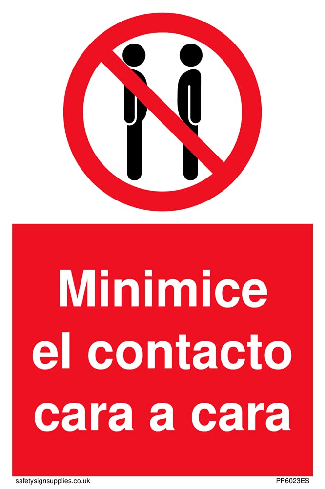 Pack of five - Minimice el contacto cara a cara. Sign - 100x150mm - A6P