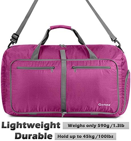 Gonex 60L Packable Travel Duffle Bag Foldable Duffel Bags for Luggage Gym Sports Camping Travelling Cycling Storage Shopping Water & Tear Resistant 4 Gonex 60L Packable Travel Duffle Bag Foldable Duffel Bags for Luggage Gym Sports Camping Travelling Cycling Storage Shopping Water & Tear Resistant
