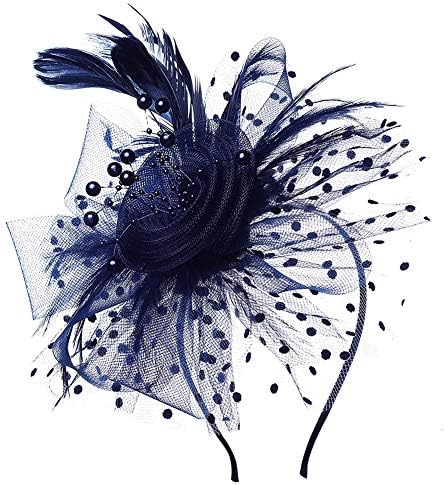 Fascinators hat for Women Tea Party Hat Kentucky Derby Wedding Cocktail Flower Mesh Feathers Headband and Clips